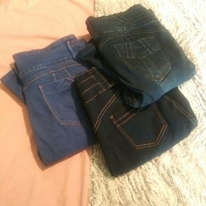3 Pairs of High Waisted Skinny Jeans Lot